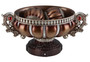 "K-4296B" 8.75" Delicata Bronze Silver Décor Footed Bowl W/ Spheres By Ore International