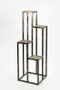"LB-1714" 47.25" 4 Tier Gray Stone Slab Black/Gold Cast Metal Plant Stand By Ore International