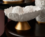 "ORE-4300B" 8.75" In Alba White/Gold Baroque Scroll Bowl W/ Spheres By Ore International