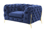 "VGCA1346-BLUE-CH" VIG Divani Casa Sheila - Transitional Dark Blue Fabric Chair