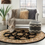 Nourison 2000 2022 Black 4' Round Area Rug 099446720658