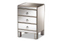 "RXF-8645-NS" Ewan Contemporary Glam And Luxe Mirrored 3-Drawer Nightstand