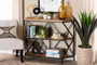 Logan Modern Industrial Walnut Brown Finished Wood And Black Finished Metal 3-Tier Console Table 1 By Baxton Studio