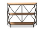 Logan Modern Industrial Walnut Brown Finished Wood And Black Finished Metal 3-Tier Console Table 1 By Baxton Studio