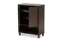 Rossin Modern And Contemporary Dark Brown Finished Wood 2-Door Entryway Shoe Storage Cabinet with Top Shelf By Baxton Studio