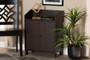 Rossin Modern And Contemporary Dark Brown Finished Wood 2-Door Entryway Shoe Storage Cabinet with Top Shelf By Baxton Studio