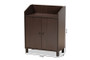 Rossin Modern And Contemporary Dark Brown Finished Wood 2-Door Entryway Shoe Storage Cabinet with Top Shelf By Baxton Studio