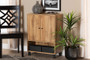 Rossin Modern And Contemporary Oak Brown Finished Wood 2-Door Entryway Shoe Storage Cabinet with Top Shelf By Baxton Studio