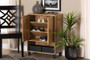 Rossin Modern And Contemporary Oak Brown Finished Wood 2-Door Entryway Shoe Storage Cabinet with Top Shelf By Baxton Studio