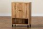 Rossin Modern And Contemporary Oak Brown Finished Wood 2-Door Entryway Shoe Storage Cabinet with Top Shelf By Baxton Studio