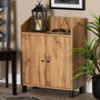 Rossin Modern And Contemporary Oak Brown Finished Wood 2-Door Entryway Shoe Storage Cabinet with Top Shelf By Baxton Studio