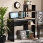 Callahan Modern And Contemporary Two-Tone Dark Grey And Oak Finished Wood Desk With Shelves 1 By Baxton Studio