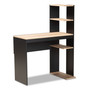 Callahan Modern And Contemporary Two-Tone Dark Grey And Oak Finished Wood Desk With Shelves 1 By Baxton Studio