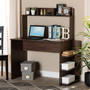 Garnet Modern And Contemporary Walnut Brown Finished Wood Desk With Shelves 1 By Baxton Studio