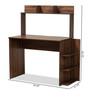 Garnet Modern And Contemporary Walnut Brown Finished Wood Desk With Shelves 1 By Baxton Studio