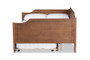 Alya Classic Traditional Farmhouse Walnut Brown Finished Wood Full Size Daybed With Roll-Out Trundle Bed 1 By Baxton Studio