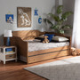 Alya Classic Traditional Farmhouse Walnut Brown Finished Wood Full Size Daybed With Roll-Out Trundle Bed 1 By Baxton Studio