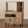 Patterson Modern And Contemporary Modern Oak Brown Finished Wood 3-Door Kitchen Storage Cabinet 1 By Baxton Studio