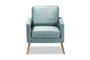 Leland Glam And Luxe Light Blue Velvet Fabric Upholstered And Gold Finished Armchair 1 By Baxton Studio