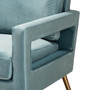 Leland Glam And Luxe Light Blue Velvet Fabric Upholstered And Gold Finished Armchair 1 By Baxton Studio