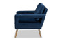 Leland Glam And Luxe Navy Blue Velvet Fabric Upholstered And Gold Finished Armchair 1 By Baxton Studio