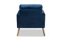 Leland Glam And Luxe Navy Blue Velvet Fabric Upholstered And Gold Finished Armchair 1 By Baxton Studio