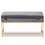 Aliana Glam And Luxe Grey Velvet Fabric Upholstered And Gold Finished Metal Large Storage Ottoman 1 By Baxton Studio