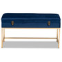 Aliana Glam And Luxe Navy Blue Velvet Fabric Upholstered And Gold Finished Metal Large Storage Ottoman 1 By Baxton Studio