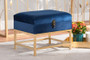 Aliana Glam And Luxe Navy Blue Velvet Fabric Upholstered And Gold Finished Metal Small Storage Ottoman 1 By Baxton Studio