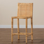 "Sofia-Natural-CS" Sofia Modern And Contemporary Natural Finished Wood And Rattan Counter Stool