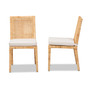 "Sofia-Natural-DC" Sofia Modern And Contemporary Natural Finished Wood And Rattan 2-Piece Dining Chair Set