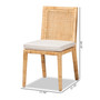 "Sofia-Natural-DC" Sofia Modern And Contemporary Natural Finished Wood And Rattan 2-Piece Dining Chair Set