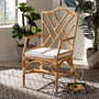 "Delta-Natural-CC" Delta Modern And Contemporary Natural Finished Rattan Dining Armchair