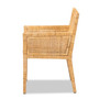 "Karis-Natural-CC" Karis Modern And Contemporary Natural Finished Wood And Rattan Dining Armchair