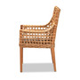 "Saoka-Natural-DC" Saoka Modern And Contemporary Natural Brown Finished Wood And Rattan Dining Armchair