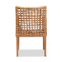 "Saoka-Natural-DC" Saoka Modern And Contemporary Natural Brown Finished Wood And Rattan Dining Armchair