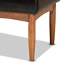 "BBT8051.12-Dark Brown/Walnut-Bench" Daymond Mid-Century Modern Dark Brown Faux Leather Upholstered And Walnut Brown Finished Wood Dining Bench