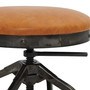 Industrial Pu Adjustable Stool Gunmetal Legs, Vintage Cedar "9300105-309"