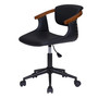 Darwin Kd Pu Bamboo Office Chair, Black/Walnut "1160015-BWL"
