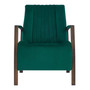 Bernard Velvet Fabric Accent Arm Chair Rubbed Gold Frame, Jade Green "1060012-362"