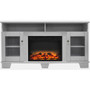 59.1"X17.7"X31.7" Savona Fireplace Mantel With Logs And Grate Insert "CAM6022-1WHTLG2"