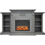 72.3"X15"X33.7" Sanoma Fireplace Mantel With Logs And Grate Insert "CAM7233-1GRYLG2"
