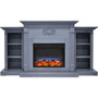 72.3"X15"X33.7" Sanoma Fireplace Mantel With Led Insert "CAM7233-1SBLLED"