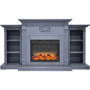 72.3"X15"X33.7" Sanoma Fireplace Mantel With Logs And Grate Insert "CAM7233-1SBLLG2"