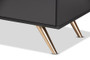 "LV19COD1923-Dark Grey-5DW-Chest" Baxton Studio Kelson Modern And Contemporary Dark Grey And Gold Finished Wood 5-Drawer Chest