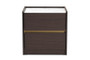 "LV25ST2524-Modi Wenge/Marble-NS" Baxton Studio Walker Modern And Contemporary Dark Brown And Gold Finished Wood Nightstand With Faux Marble Top
