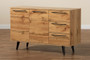 "SB001-Wotan Oak-Sideboard" Baxton Studio Radley Modern And Contemporary Transitional Oak Brown Finished Wood 3-Drawer Sideboard Buffet