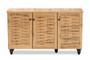 "SC864573 B-Wotan Oak" Baxton Studio Winda Modern And Contemporary Oak Brown Finished Wood 3-Door Shoe Cabinet