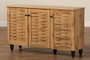 "SC864573 B-Wotan Oak" Baxton Studio Winda Modern And Contemporary Oak Brown Finished Wood 3-Door Shoe Cabinet