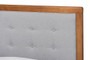 "Alida-Light Grey/Ash Walnut-Twin" Baxton Studio Alida Mid-Century Modern Light Grey Fabric Upholstered And Walnut Brown Finished Wood Twin Size Platform Bed